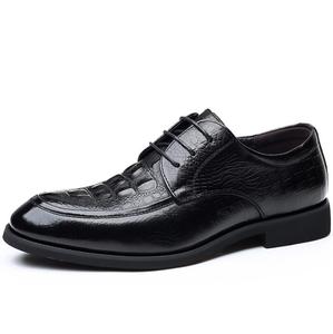 Nouvelles Chaussures Habillées en Cuir de Vachette Pleine Fleur, Modèle Derby à Bout Pointu avec Rehaussement Intérieur pour Hommes - Product Image 5