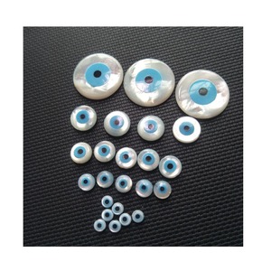 Marquise forme de nacre naturelle mauvais yeux Coquille Bleu Cabochon turquie mauvais yeux - Product Image 1