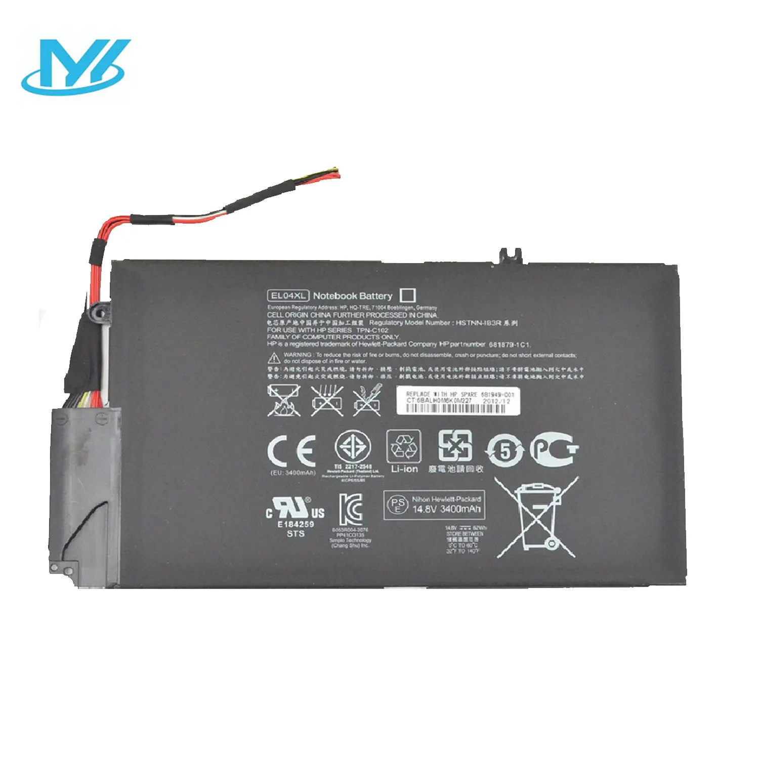 Newest Rechargeable lithium battery Notebook Battery EL04XL For HP ENVY 4 HSTNN-UB3R HSTNN-IB3R Battery TPN-C102