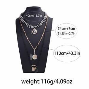 Trendy Ins Style Multi-layered Chain Geometric Alloy Badge Pendant <b>Necklace</b> Cool <b>Girl</b> Style - Product Image 2