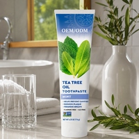 Dentifrice OEM/ODM à la menthe et à l'huile d'arbre à thé, 6,25 oz, nettoie en profondeur les dents et les gencives, combat la plaque dentaire, soin buccal