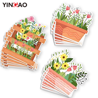 Autocollants de fleurs personnalisés en PVC résistants aux UV pour la décoration de magasins et les pots de fleurs, autocollants adhésifs durables et imperméables, impression