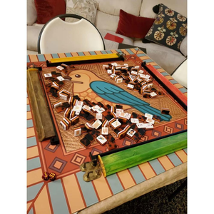 Fichas de Mahjong de Plástico con Diseño de Caparazón de Tortuga, Patas Metálicas Plegables, Piezas de Juego Blancas Brillantes, Símbolos Multicolores para Fiestas Familiares - Product Image 4