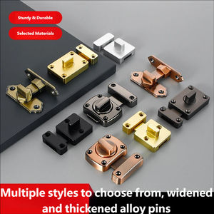 Serrure de <span class=keywords><strong>porte</strong></span> à boulon en alliage d'aluminium 180 °   Loquet de <span class=keywords><strong>porte</strong></span> intérieur rotatif de sécurité, en or, épaissi, antivol, pour portes en bois - Product Image 1