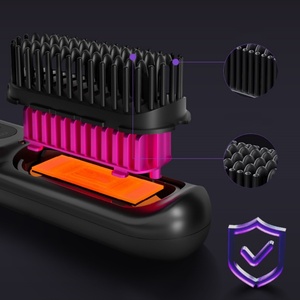Rechargeable Cordless Hot Comb Hair Straightener <b>Brush</b> - Product Image 5