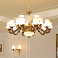 Lustre LED de luxe européen pour salon, style rétro américain, idéal pour restaurant, chambre, villa, hôtel, magasin de vêtements, café