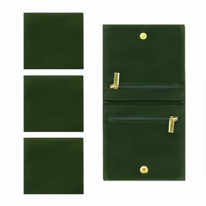 Sacs à bijoux en velours écologiques personnalisés avec fermeture éclair pour le rangement des colliers et des boucles d'oreilles, 3 tailles, impression de logo personnalisée disponible - Product Image 2