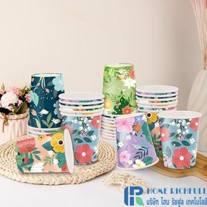 Vasos de Pulpa de Madera Biodegradables de Pared Simple para Bebidas Calientes/Frías de 6oz-32oz, Impresión Flexográfica con Logotipo Personalizado - Product Image 2