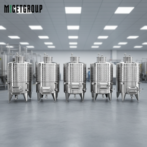 Équipement de vinification : Fermenteurs, jauge de température, échantillonneur sanitaire, cuves à vin de fruits en acier inoxydable 304 à double trappe, 1000L - Product Image 1