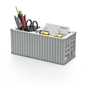 Portapenne Mini 2026 a Forma di Container per Spedizioni, Personalizzabile con Logo, da Scrivania, per Regali Aziendali - Product Image 1
