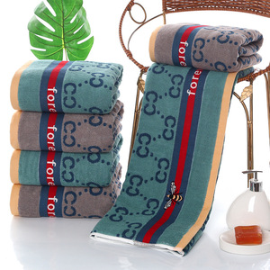 Serviette de bain en pur coton teint en fil 70x140cm, motif jacquard original, douce, absorbante et épaisse, pour la maison et les cadeaux - Product Image 2