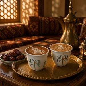 Mug à café en céramique personnalisé de style arabe moyen-oriental rétro rouge foncé Espresso Petit mug à café en porcelaine Tasse <span class=keywords><strong>Cawa</strong></span> Kawa Tasse Qahwa - Product Image 3
