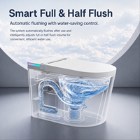 WC intelligent monobloc en céramique OEM avec réservoir intégré, télécommande et nettoyage à l'eau chaude