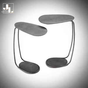 Juego de Mesa Auxiliar Pequeña y Sofá Dorado para Sala de Estar de Estilo Moderno, Muebles de Mesa Esquinera en Forma de C con Marco Metálico para Hotel y <span class=keywords><strong>Restaurante</strong></span> - Product Image 5
