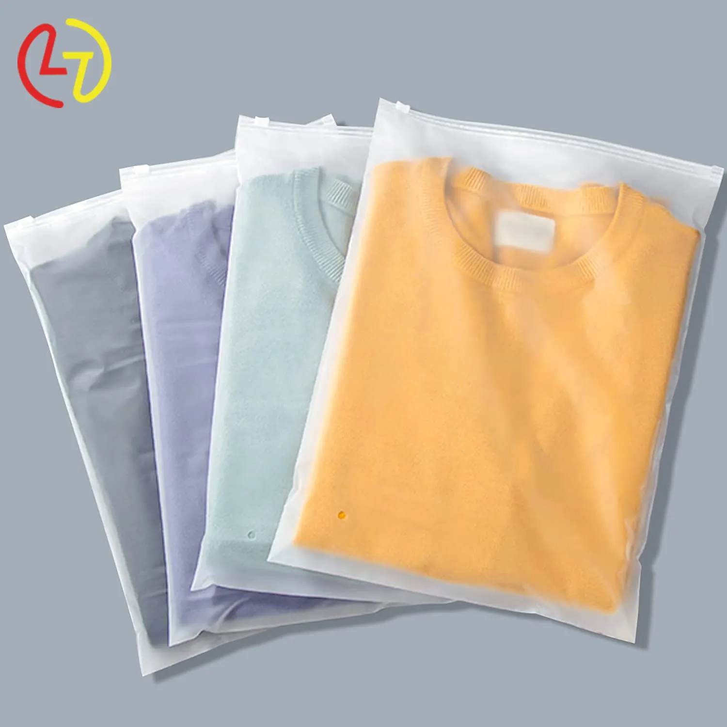 OEM Custom Matte Frosted Biodegradable Zipper Bags T-Shirt Swimwear Packing Zip Lock Clothing Bags With Logo