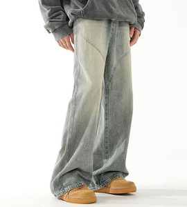Factory High Quality Bulk <strong>Bootcut</strong> Pants Brand Wholesale Design Custom Flare Skinny Stonewashed Jeans Trendy <strong>Men's</strong> <strong>Trousers</strong> - Product Image 3