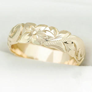 Q827 Anello Nuziale Floreale in Oro Massiccio 18K, Anello Classico Unisex, Gioielleria Fine - Product Image 1