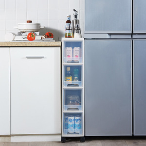 Household Multifunctional Narrow Drawer Type <b>Storage</b> Rack Durable Plastic Drawer <b>Storage</b> Cabinet with Four Wheels - Product Image 2