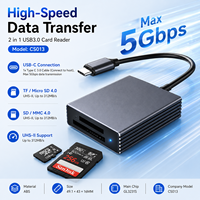 Lector de tarjetas USB 3,0 tipo C SD TF 312MB/s UHS-II, lector de alta velocidad, plástico ABS, portátil, para cámara, portátil, MacBook