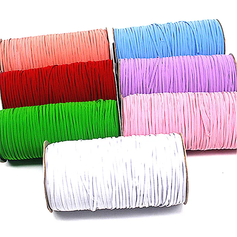 Multi-colors 6mm Flat Narrow Stripes Rubber Latex Thread Custom Knitted Elastic Bands For Clothing