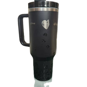 Gobelet isotherme en acier inoxydable 40 oz avec poignée, dégradé arc-en-ciel, tasse de voyage sous vide, camping, écologique - Product Image 1