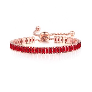 Pulsera de una <span class=keywords><strong>fila</strong></span> con diamantes de cristal y Circonia cúbica para <span class=keywords><strong>mujer</strong></span>, brazalete con Zirconia cúbica, Zirconia, circonita, zirconita, forma cuadrada, colorida, a la moda - Product Image 5