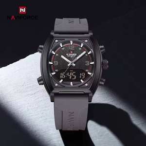 นาฬิกาข้อมือ NAVIFORCE 9242 รุ่นใหม่สำหรับผู้ชาย กันน้ำ แฟชั่น ควอตซ์ จอแสดงผลคู่ สายซิลิโคน วัสดุ Relogio Feminino - Product Image 3