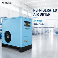 Sécheur d'air réfrigéré industriel 3,8 m³/min, air sec stable, conception compacte, faible perte de pression 0,02 MPa pour système de compresseur d'air