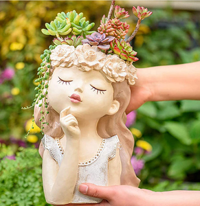 Macetas de <span class=keywords><strong>Cactus</strong></span> de resina para la cabeza, macetas suculentas, bonitas - Product Image 2