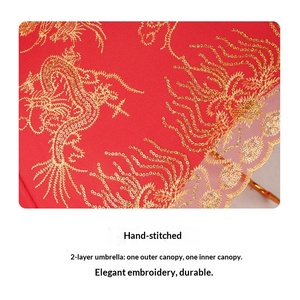 Paraguas Publicitario Automático Personalizado con Logotipo, de Encaje, para Boda, Grande, Rojo, Doble Uso, para Sol y Lluvia - Product Image 5