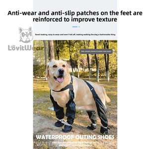 베스트 셀러 모던 사계절 개 신발 솔리드 조절 가능한 탄성 스트랩 야외 먼지 방지 내마모성 친환경 애완 동물 - Product Image 5