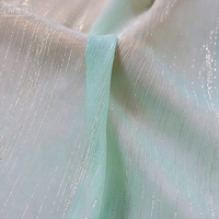 Tissu en maille Dobby côtelé 100% polyester, fil argenté, imperméable, occultant, antistatique, pour vêtements de filles