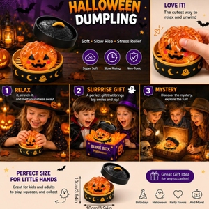 Chx Lindos Juguetes Blandos de Halloween, Caja Sorpresa de Dumplings de Malta Misteriosos, Dumpling Blando con Cara Sonriente, Juguetes Antiestrés con Forma de Panecillo, Kit de Vaporera - Product Image 3