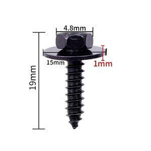 Auto Hex <b>Flat</b> Washer Phillips Self Tapping <b>Screw</b> 4.8mm x 19mm for Bumper Mudguard Repair Replacement - Product Image 1