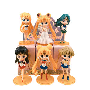 Caja Sorpresa de Figuras Mini Sailor Moon Tsukino Usagi Estilo Q, Colección de 6 Estilos con Diversos Atuendos, Base Rosa para Fanáticos del <span class=keywords><strong>Anime</strong></span> - Product Image 1