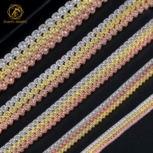 Pulseira de Tênis de Moissanite de Alta Qualidade, Prata Esterlina 925, Passa no Teste de Diamante, Estilo Hip Hop, 2mm 3mm 4mm 5mm 6.5mm - Product Image 4