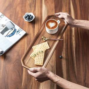 Bandeja octogonal grande de madera pulida de grado comercial <span class=keywords><strong>para</strong></span> servir queso, carbón, cuchillos, pasteles, sándwiches, aperitivos y verduras - Product Image 3