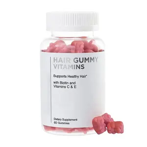 OEM/ODM özel etiket Premium vejetaryen olmayan gdo 60 sakızlı ayılar vitamini saç Gummies Biotin 5000 Mcg E & C vitamini