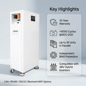 Batterie de stockage d'énergie mobile sur chariot 25,6V 200Ah 5kWh pour système solaire hybride domestique, batterie solaire au lithium 10kW - Product Image 3