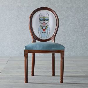 Silla de Comedor Tapizada de <span class=keywords><strong>Diseño</strong></span> Nórdico 2026, Sillón de Tela Suave con Patas de Madera Maciza para Cocina y Sala de Estar - Product Image 4