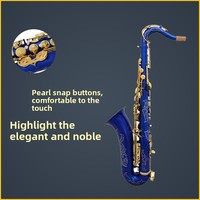 Ieman Tenor Saxophone Brass Matted Blue Lacquered Gold Key with High-grade Bags