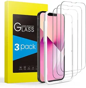 Sıcak satış 3 Packs Anti Break kurulum seti 9D Premium temperli cam ekran koruyucu için iPhone 13 Pro Max cam