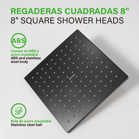 SOLVEX Diskon 6% Shower Head Plastik Persegi ABS & Baja Tahan Karat Lapisan Krom dengan Bola Baja Tahan Karat