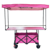 Chariot pliant d'extérieur personnalisé à roues larges, chariot de jardin, chariot de plage, chariot de camping avec pare-soleil amovible, poussette-chariot