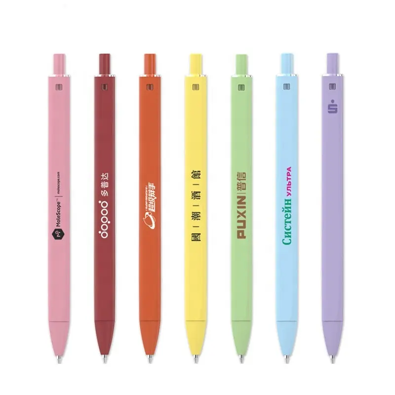 2024 new high quality white plastic branded logo best point ballpoint 0.5mm 0.7 custom design pen