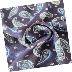 Graceful Modern Classic Custom Paisley Print Fabric Rayon Viscose Crepe Nice Price For Women Garment Kaftan Scarf Dress