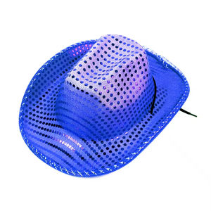Chapeau de cowboy lumineux à LED pour Halloween, Noël, festivals, chapeaux de fête à paillettes clignotantes, costume de cosplay pour carnaval, Mardi Gras - Product Image 5