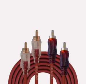 定制长度RCA外壳屏蔽音频电缆2RCA公至2 RCA公分路器线影音电缆，用于DVD播放器数字接收器