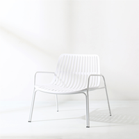 Chaise de salle à manger d'extérieur moderne et réglable en tissu imperméable et structure métallique, style nordique, pour usage hôtelier (vente en gros)