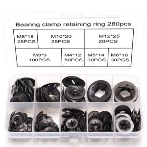 ชุดแหวนล็อคแบริ่ง 280 ชิ้น M3 M4 M5 M6 M8 M10 M12 แหวนรองเหล็กเคลือบดำ - Product Image 1